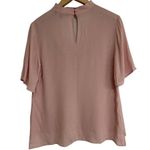 Sanctuary NWOT Choker V Neck Blouse Short Sleeve Light Pink Polyester SZ Small Photo 7