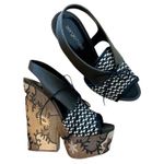 Sergio Rossi Atlantiques Platform Sandals Ankle Strap Block Weaved Brown EU 39 Photo 1