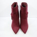 JustFab  Karolina Burgundy Red Suede Knot 5" Heel Ankle Booties - 9.5 WW Photo 5