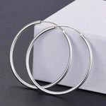 S925 Sterling Silver Lightweight Hoop Earrings for Women Photo 0
