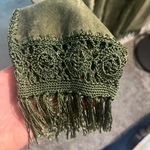 Dressbarn Olive Leather Jacket with Embroidery Green Size L Photo 4