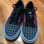 Vans Old Skool What the Buffalo Plaid Houndstooth Skater Shoes black red Photo 2