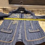 Alfred Dunner  prince street navy Blue Embroidered Light blazer jacket duster 8 Photo 6