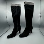 Aerosoles Women's Black 10 M  So Cute Black Suede Zipper 3.5" Heel Tall Knee High Photo 2