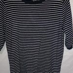 Premise  UK M Darkest Navy White Stripe Pullover Sweater Photo 0