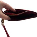 Fossil Red Leather Wristlet Wallet Minimalist Zip Around Card Holder Organizer Photo 9