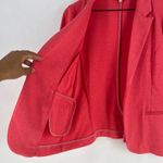 Skies Are Blue  Blazer Jacket Womens M Heather Coral Pink Notch Lapel Open Front Photo 7