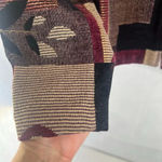 Dress Barn Jacket Blazer patchwork Brocade Abstract Full Zip w/ Tassel Size MD Photo 3