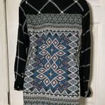 Tolani  Collection Long-Sleeve Button Plaid Tunic Black/White Photo 0