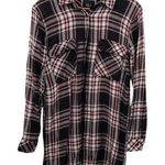 Rails  Womens Plaid Long Sleeve Button Up Mini Shirt Dress Red‎ Size Small Photo 0