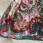 Rhona Sutton Creme Floral Beaded Sequenced Printed Swim Cover Up Tie Waist Red Photo 6