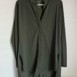 Aday Something Borrowed Long Sleeve Blouse Shirt Top Moss Green Size L Photo 4