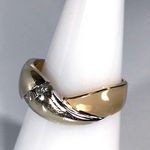 14KT .28 CARAT DIAMOND SOLID YELLOW & CHAMPAGNE GOLD BYPASS RING Photo 5