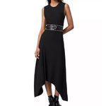 All Saints Gia Ribbed Asymmetrical Midi Dress Photo 9