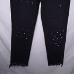 CARMAR Black Emelia Sturgis Spiked Straight Leg Crop Frayed Goth Jeans Size 25 Photo 4