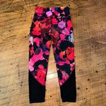 Athleta Mystique Chaturanga mesh fuschia floral cropped leggings Photo 3