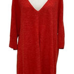 Eileen Fisher  Linen Blend Open Knit Lightweight Sweater Tunic Coral size Large Photo 0