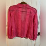 Pink Oversized Button Down Long Sleeve Top Photo 6