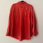 POL Hot Pink Cotton Distressed Oversized Shacket Jacket Women's size Large Photo 4