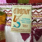 El interior folk art clothing multi color Cotton embroidered short sleeve top M Size M Photo 4