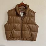 Abercrombie & Fitch  A&F Ultra Collection Tan Vegan Leather Puffer Vest XL Photo 0
