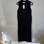 Everyday Ritual Vivienne Sleeveless Cotton Gauze Dress Top NEW Black Photo 5