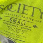 Society White Long Sleeve Shirt with Neon Yellow Graphic top Photo 3