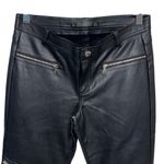 ZARA  Trafaluc Womens Faux Leather Flat Front Slim Skinny Biker Pants Black Small Photo 4