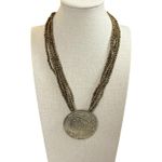 Women’s Necklace Metal Seed Bead Multi Strand Layered Bronze Pendant 10”
Length Gold Photo 5