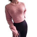 American Eagle  Oversized Chunky Knit Crewneck‎ Sweater Pink Size Small Photo 1