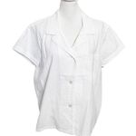 The Sleep Code Pajama Top Women’s Size XL White Cotton Seersucker Button Shirt Photo 1