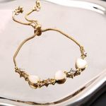 Adjustable Love Heart Charm Bracelet for Women Gold Photo 1