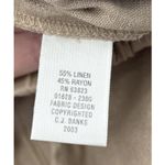 CJ Banks Linen Cotton Wide Leg Pants Womens 14W Beige Neutral Embroidered Boho Tan Photo 5