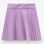 ZARA  Lilac Vegan Faux Leather Pleated Mini Skirt Size XS Bloggers Fave RARE‎ Photo 4