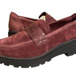 Clarks Women's Calla Easy Burgundy Suede Leather Slip-On Loafer 5.5 M NIB Photo 0