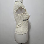 Thirty Thirty Ivory & Black Fatal Frame Whimsigoth Lace Vneck Top Size Medium White Photo 2