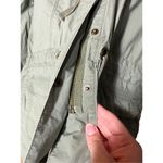 J. Crew Womens Field Jacket Hooded Army Green Zip Button Long Size Small Photo 4
