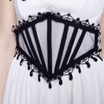 Hershine Black Gothic Lace Corset Belt Photo 4