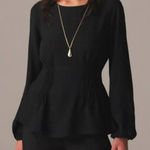 J.Crew Shirred Waist Corset Top in Viscose Crepe Black Size 2 X-Small NWT Photo 0