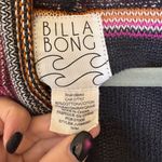 Billabong  Black Pink Burgundy Stripe Open Front Boho Surf Cardigan Sweater M Photo 3