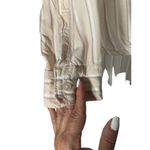 Abercrombie & Fitch Beige White Striped Knot Front Button Down Shirt Women Sz M Photo 3