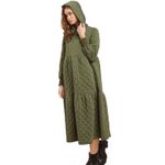 Source Unknown Quilted Green Maxi Dress with Hoodie and Pockets, Size Large New with Tag Photo 4
