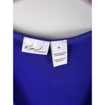 kim rogers  Royal Blue Button Front Tie Hem Top XL NWT Career Blouse Photo 1
