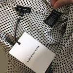 Who What Wear NWT Black White Oval Dot Button Up Collared Blouse Photo 3