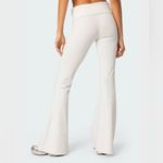 Edikted Light Grey Foldover Flared Leggings Photo 1