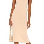 Revolve SNDYS Ribbed Knit Midi Dress Women’s Size Small Sand Cotton Bodycon Sleeveless Photo 0