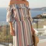 Buffalo David Bottom Off the Shoulder Striped Dress Size XS NEW Photo 0