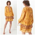 Spell & The Gypsy Mystic Tunic Mini Dress Sunflower Size XS Yellow Long Sleeve Photo 12