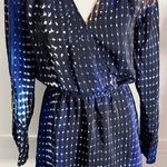 Parker  • 100% Silk Blue Orange White Abstract Dress Photo 0