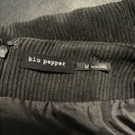 Blu Pepper Scallop Hem Embroidered Corduroy Mini Skirt M Black Photo 2